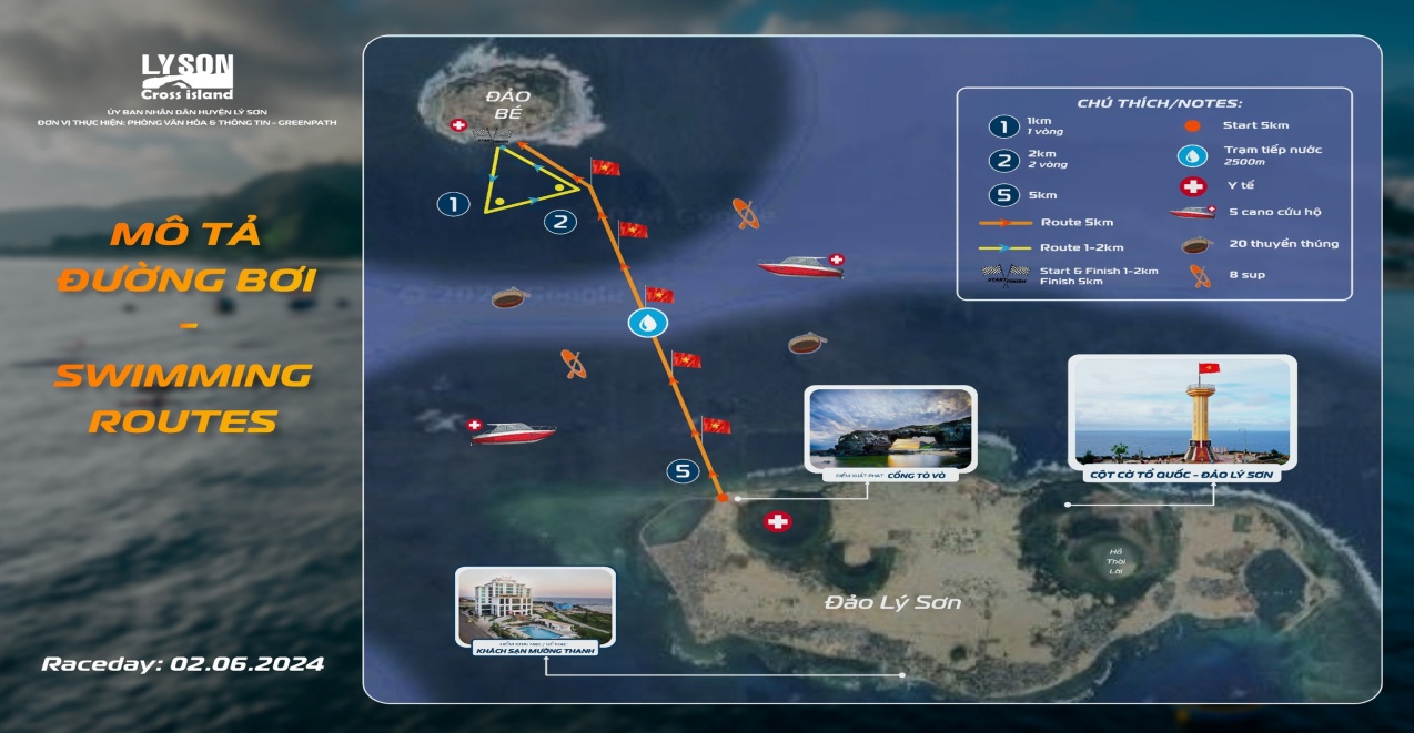 BQLC&CVĐTNĐ: Phối hợp đảm bảo an toàn giao thông đường thủy nội địa trên tuyến vận tải Đảo Lớn - Đảo Bé trong thời gian tổ chức Giải “Bơi vượt biển Lý Sơn” năm 2024